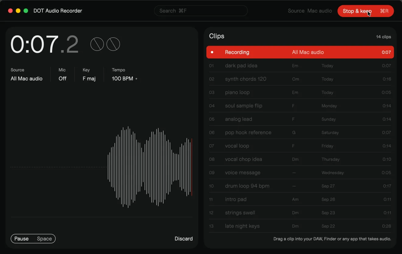 DOT: Recording what the Mac plays
